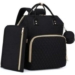 Baby Diaper Bag Backpack with Changing Pad - Black Diaper Bags Unisex, 30L Large
